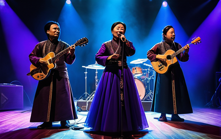 몽골의 전통 악기 - **Prompt:** A male Mongolian throat singer (Khoomei performer) in traditional deel attire, standing ... 몽골의 전통 악기 - **Prompt:** A male Mongolian throat singer (Khoomei performer) in traditional deel attire, standing ...