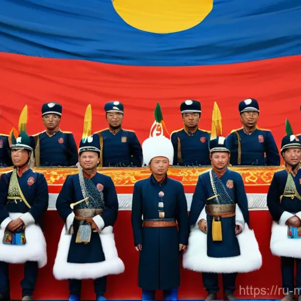 몽골의 독립 기념일 행사 - **Prompt:** "A solemn and powerful historical scene depicting the declaration of Mongolia's independ...
