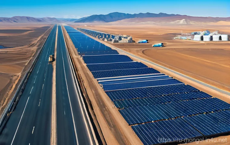 몽골 주요 사건 - **Prompt 1: Mongolian Economic Boom and Infrastructure**
    A wide, dynamic shot of Mongolia's thri...