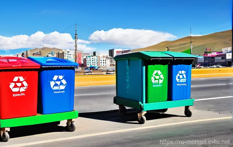 몽골에서의 자원 순환 노력 - Image Prompt 1: Ulaanbaatar's Green Transformation - Urban Waste Management** 몽골에서의 자원 순환 노력 - Image Prompt 1: Ulaanbaatar's Green Transformation - Urban Waste Management**