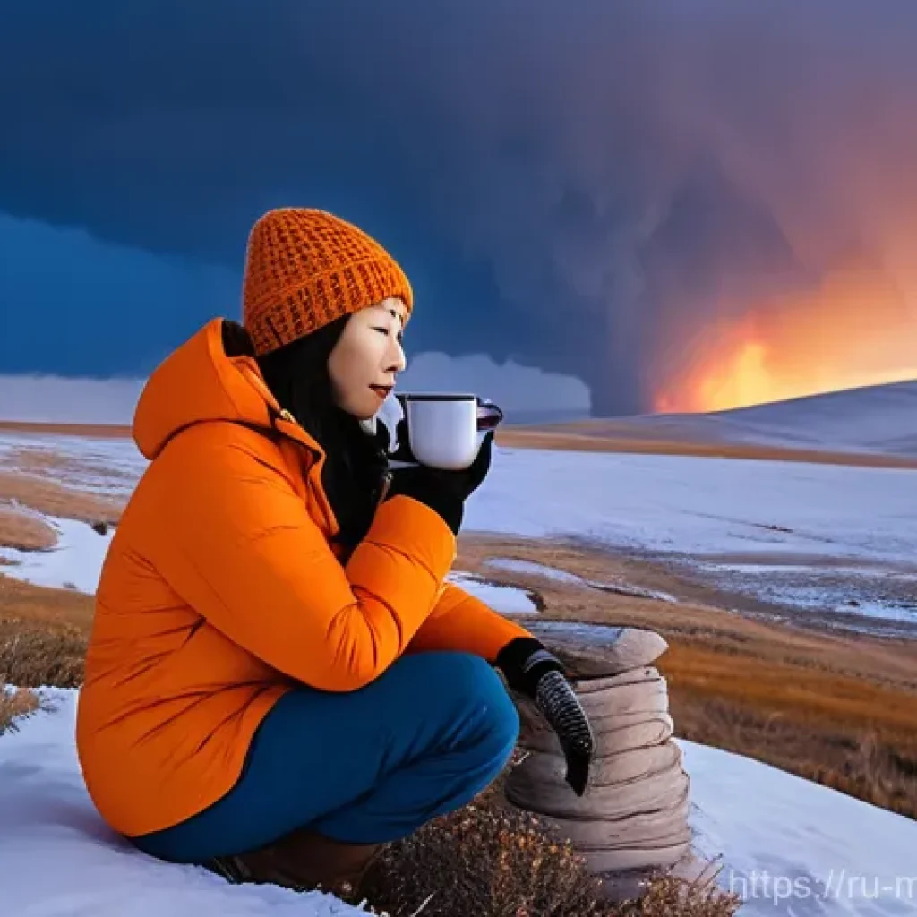 몽골 여행자의 주요 실수 - **Prompt 1: Mongolian Steppe's Unexpected Chill**
"A lone female traveler, dressed in multiple l...