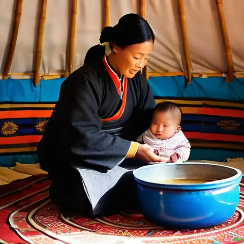 몽골의 유목민 장비 - **Prompt: Mongolian Yurt Interior: Cozy Family Life**
A warm and inviting interior scene within ...