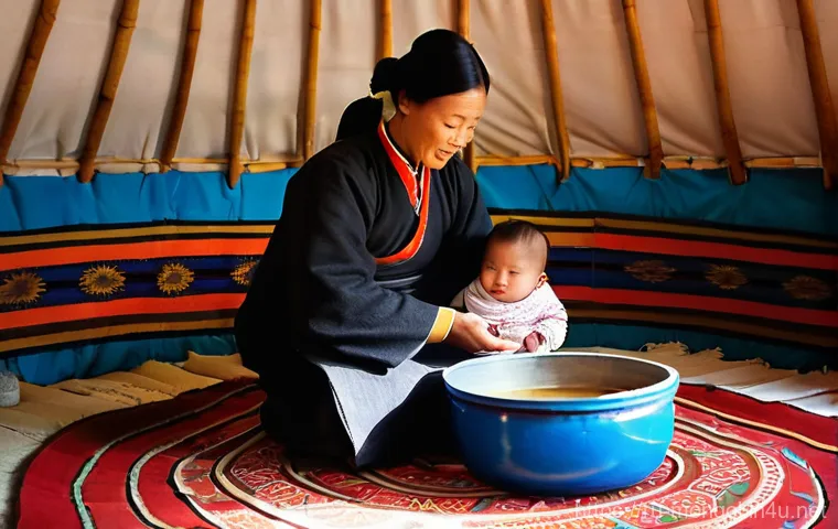 몽골의 유목민 장비 - **Prompt: Mongolian Yurt Interior: Cozy Family Life**
A warm and inviting interior scene within ...