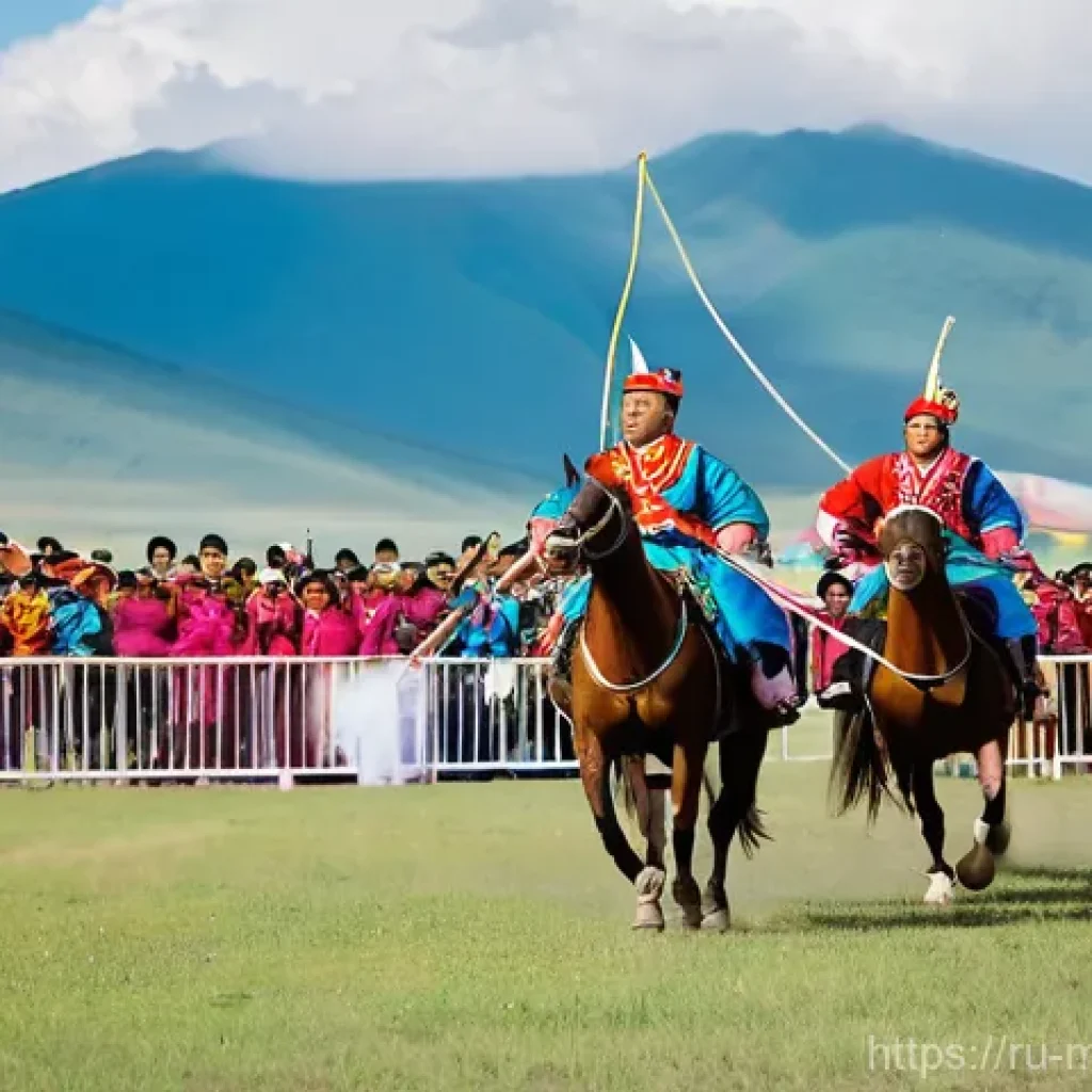 몽골 대사관과 관련된 정보 - **Prompt 1: Naadam Festival Celebration**
"A vibrant, wide-angle shot of the annual Naadam festi...