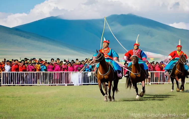 몽골 대사관과 관련된 정보 - **Prompt 1: Naadam Festival Celebration**
"A vibrant, wide-angle shot of the annual Naadam festi...