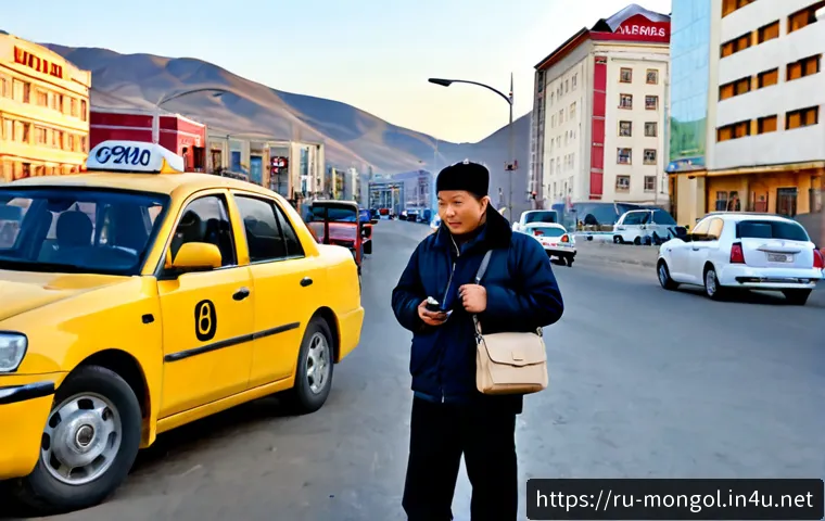 Home 17 몽골 여행 시 주의할 점 - Photorealistic travel safety scene in Ulaanbaatar, Mongolia: a Russian-speaking adult traveler in pr...
